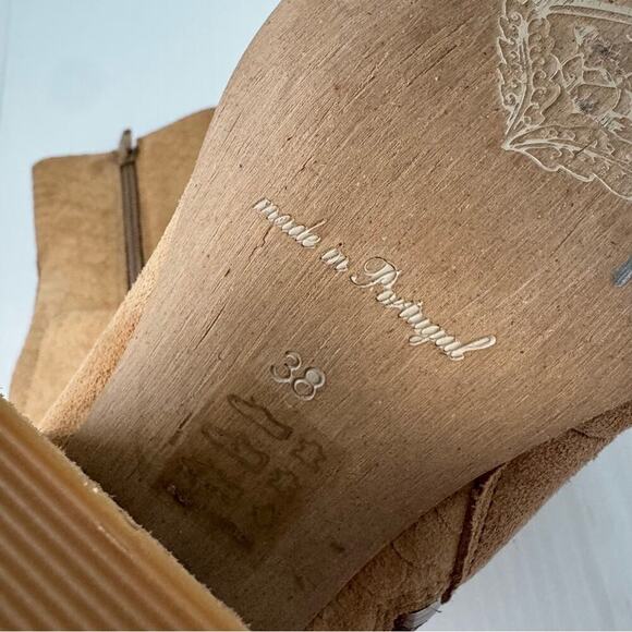 Free People Nicola snake embossed tan sand color size 8 US / 38 block heel - Picture 10 of 13